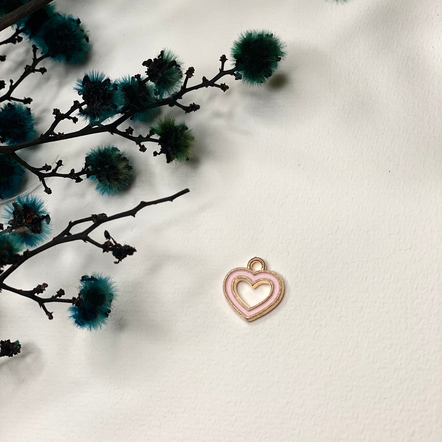 Pink Heart Collar Charm